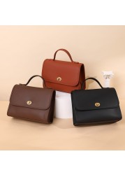 New leather ladies bag light luxury underarm square box small shoulder bag hand-held messenger bag women