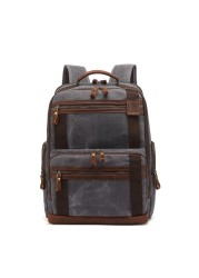 Men's Canvas Laptop Backpack School Bag 15.6" Waterproof Travel Bag