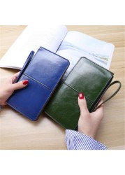 New Fashion Women Office Lady PU Leather Long Wallet Clutch Zipper Business Bag Wallet Card Holder Large Capacity Wallet