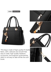 حقائب اليد النسائية شرابة بولي Leather حقيبة جلدية حقيبة يد علوية-مقبض التطريز Crossbody حقائب بيد الكتف