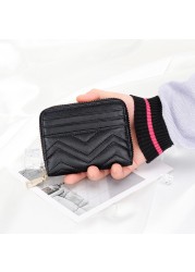 Card holders women leather short document pocket new sheepskin embroidered multi card pocket wallet small driver's license bag