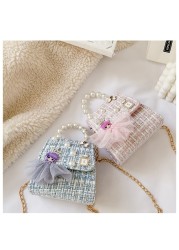 Korean Style Mini Handbags For Women Cute Bow Princess Tote Bag For Toddler Girls Party Shoulder Bag Gift