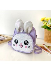 Cute Embroidered Rabbit Backpack Kindergarten School Bag Multi-purpose Girls Messenger Bag Shoulder Bag Children's Accessories