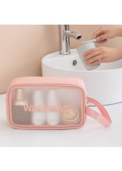 PVC transparent waterproof makeup bag for women large capacity travel portable scrub toilet makeup bag dressing storage bag