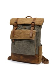 Backpack Men Casual Daypack Vintage Canvas Backpack School Boys Designer Waterproof Travel Bag Male Backpack Mochila