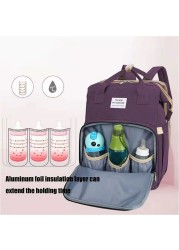 2020 New Woman Portable Folding Bed Light Diaper Backpack Large Capacity Multifunctional Leisure Double Shoulder Nappy Bag