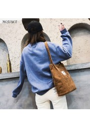 Bags for Women Corduroy Shoulder Bag Reusable Shopping Bags Casual Tote Handbag Female Handbag Grocery Shopping Pouch