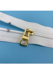 Close End 20-24cm 1pc White Black Gold Silver Metal Zipper For Sewing Zip Garment Accessories Jeans Zippers DIY Zipper Tools