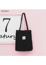 Women Corduroy Shoulder Bag Lady Large Capacity Handbag Casual Tote Female Eco-friendly Messenger Bag Streetwear