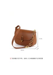 2022 high quality spring new fashion simple leather saddle bag specialized lock women's shoulder bag messenger bag best small gift