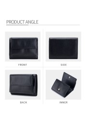 Unisex RFID Blocking Wallet Vintage Leather Credit Card Holder Short Wallet Small Coin Change Pocket Men Women Clutch Money Bag