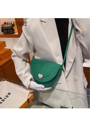 Female woven women's summer luxury jute handbag small shopping bag for women outdoor shopping travel gifts