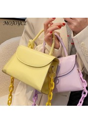 Women Leather Small Square Bag Handbag Thick Chain Shoulder Messenger Satchel for Women Christmas Birthday Gifts