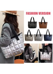 Fashion women's bag cotton-padded retro backpack lattice lady bag large capacity shopping underarm bag