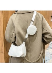 Leisure female messenger bag 2022 spring summer new fashion popular armpits small shopper bag simple single canvas shoulder bags