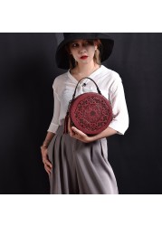 Fashion Design Women Round Bag Leather Brand Women's Circular Crossbody Shoulder Messenger Bag Ladies Purse Female Bolsa Handbag