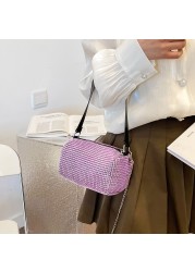 المرأة مشرق الماس حمل حقيبة المحمولة الإناث Crossbody محفظة حقيبة سلسلة سستة الكتف رسالة دلو مخلب الحقيبة حقيبة يد 2022