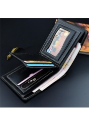 Men Wallets Short PU Leather Wallet High Quality Three Fold Simple Fashion Boyfriend Wallet Gifts