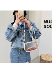 Summer New Jelly Bag Transprant Shoulder Bag Women Beach Vacation INS Fashion Handbag Female Purses Luxury Brand Designer Tote