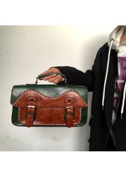 MBTI خمر حقيبة كتف النمط الياباني امرأة الموضة غلق بمشبك المرقعة Bolso Mujer Crossbody كيس الطلاب الرئيسية اليومية حقيبة عادية