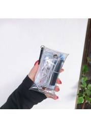 INS New Transparent PVC Key Card Holder Wallet Pouch Car Keychain Women Coin Purse Bag Mini Rouge Storage Money Bag Pocket