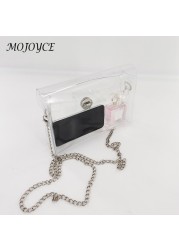 PVC Transparent Women Shoulder Bag Clear Handbag Jelly Small Phone Card Holder for Outdoor Shopping Traveling