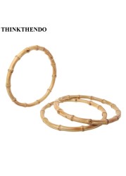 THINKTHENDO - Bamboo Round Handle, for Handmade Handbag, DIY Bag Accessories