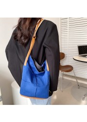 Female Canvas Bag ShopShoppers Leather Simple Casual Fashion Buckle Bags Women Girls Shoulder Crossbody Tote Bags