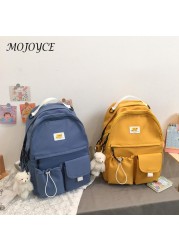 Fashionable single color nylon travel backpack large capacity female student daily shopping travel bag