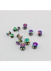 50-100pcs 6mm 8mm 10mm 12mm rainbow double cap rivets fasteners high quality leather crafts bags shoes studs