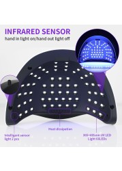 280W LED Nail Dryer Lamp for Drying Nails 66 UV Curing Lamp Bead Gel Polish Manicure Infrared Sensor Professional Nails Equipment