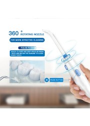 Waterpulse-Water Flosser V300G, Oral Irrigator 5 Pieces, Electric Cleaner, Oral Hygiene Dental Floss 800ml, Cleaning With Water