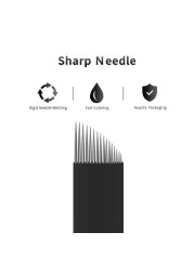 Super Sharp 0.18mm Black Nano Pin Microblading Needles Permanent Makeup Needle Eyebrow Manual Tattoo Needles Blade Embroidery 3D