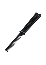 Stainless Steel Folding Comb Butterfly Training Tools Beard Mustache Comb Hairdressing Salon Tools