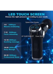 Mini LCD Massage Gun 32 Speed ​​Touch Screen Deep Tissue Percussion Muscle Massager Mini Fascial Gun Pain Relief Body Massage