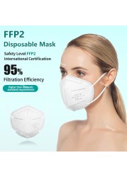 FFP2 أقنعة KN95 Mascarillas هومولوكادا 5 طبقات ffp2fan CE قناع الجهاز التنفسي FPP2 قناع وجه واقي KN 95 Masque الكبار