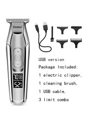 Kemei Profession Hair Clipper Beard Trimmer For Men Electric Shaver For Men LCD 0mm Hair Cutting Trimmer Machine Rechargeable Razor