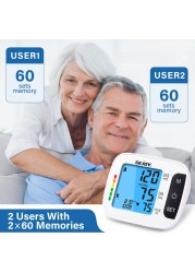 Typing arm automatic upper blood pressure monitor BP cuff machine with backlight display English and Spanish talking for home use