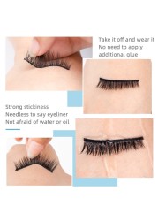 5 Pairs - Reusable Self Adhesive False Eyelashes With Adhesive Tape Natural Waterproof Eye Lashes To Wear No Glue Needed