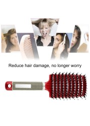 Women Men Hair Scalp Massage Bristle Comb & Nylon Brush Wet Curly Detangling Hair Brush for Salon Hairdressing Styling Tools