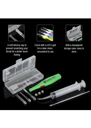 LED Earwax Removal Tool Kit Stainless Steel Earpick Tonsil Stone Extractor CJ