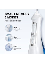 SEAGO Rechargeable Water Flosser Water Thread Oral Dental Irrigator Portable 3 Modes 200ml Water Jet Tank Waterproof IPX7 Home