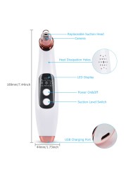 Visible Blackhead Remover Wireless Camera Monitor Suction USB Rechargeable Facial Pore Cleaner Comedone Anti Acne Pimple WiFi