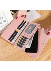 New Women Wallet Lady Clutch Leather Patterned Hasp Female Wallets Long Length Card Holder Phone Bag Money Coin Pocket Ladies Purses