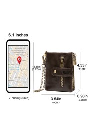 Smart Wallet GPS Record Bluetooth Free Shipping Engraving Gift Coin Purse Chain Genuine Leather Card Holders Men Zipper Clutch