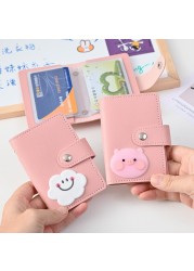 New Student Cute Meal Card Holder Wallet PU Leather Cartoon 26 Bit Card Case Holder School Men Women Credit Card Bag ID