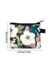 Fashion Brand Wallet Women Lovely Bowknot Flower Print Small Coin Bag Wallet Canvas Zipper Female Coin Purse Purse Earphone