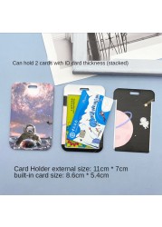 New Cartoon Space ID Credit Bank Card Holder Students Bus Visiting Card Case Door ID Badge Cards Cover for Women Men Pendants