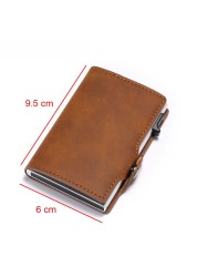 DIENQI - Leather Anti-theft Card Holder for Men and Women, Anti-magnetic, Credit Cards, Simple Wallet, Pocket Case