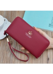 Wallet Women Long Fashion Coin Purse Zipper Large Capacity Lychee Pattern Paper Wallet Clutch Bag Phone Pocket Card Holder